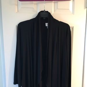 Cupio Draped Cardigan 3/4 Sleeve Black Size XL